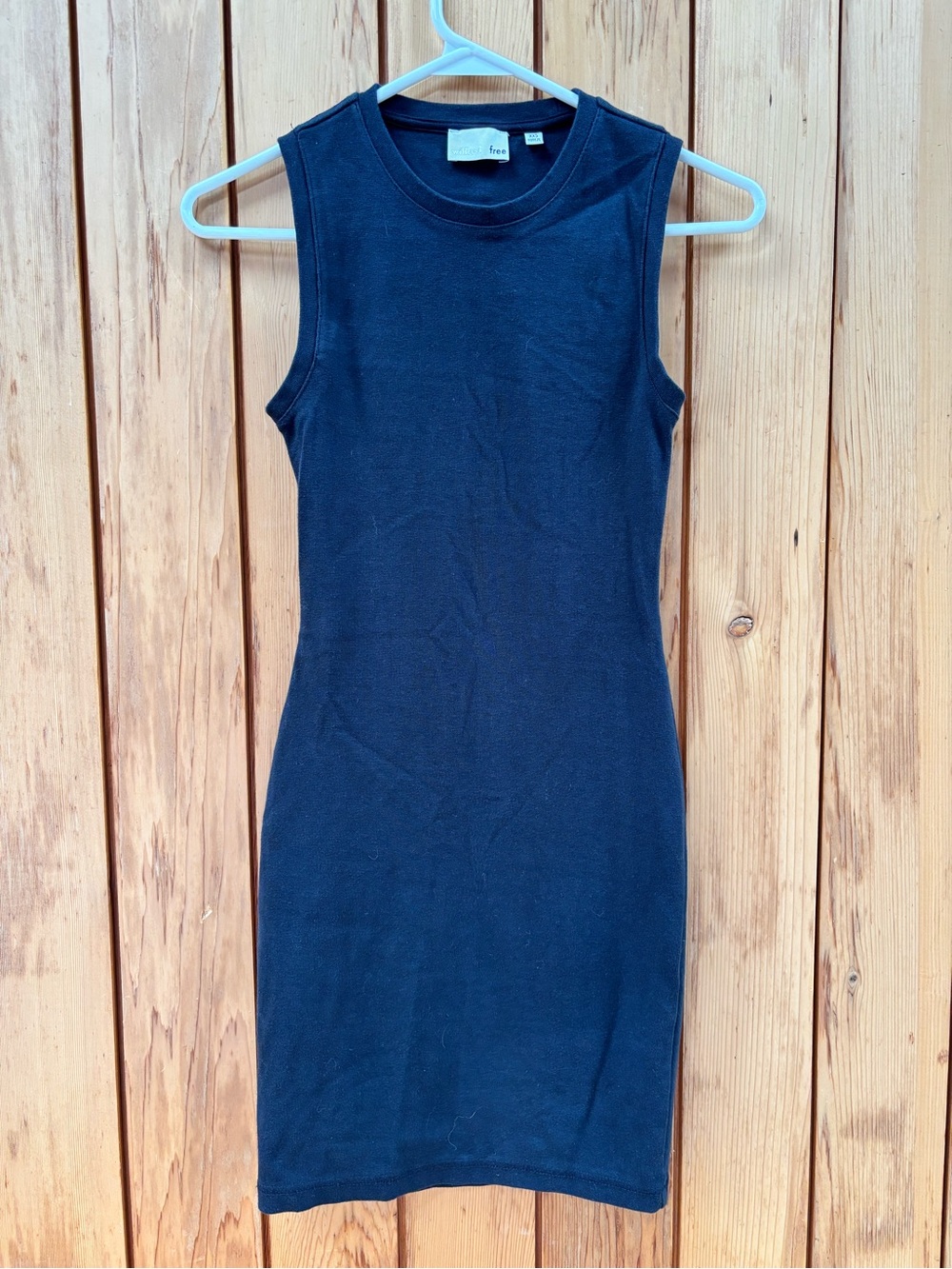 Aritzia Wilfred Free Fitted Sleeveless Crewneck Mini Dress Black XXS